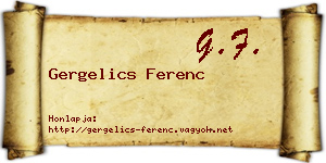 Gergelics Ferenc névjegykártya